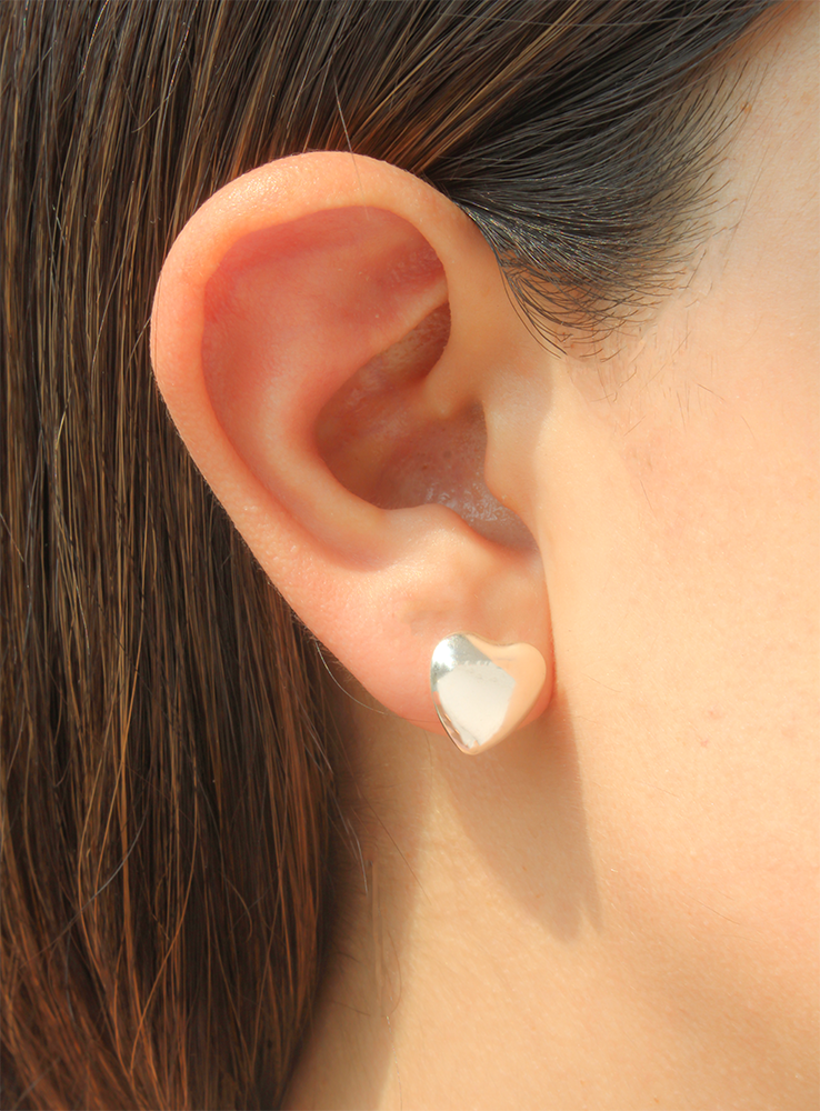 arete de corazon, arete de perla de corazon, arete de perla