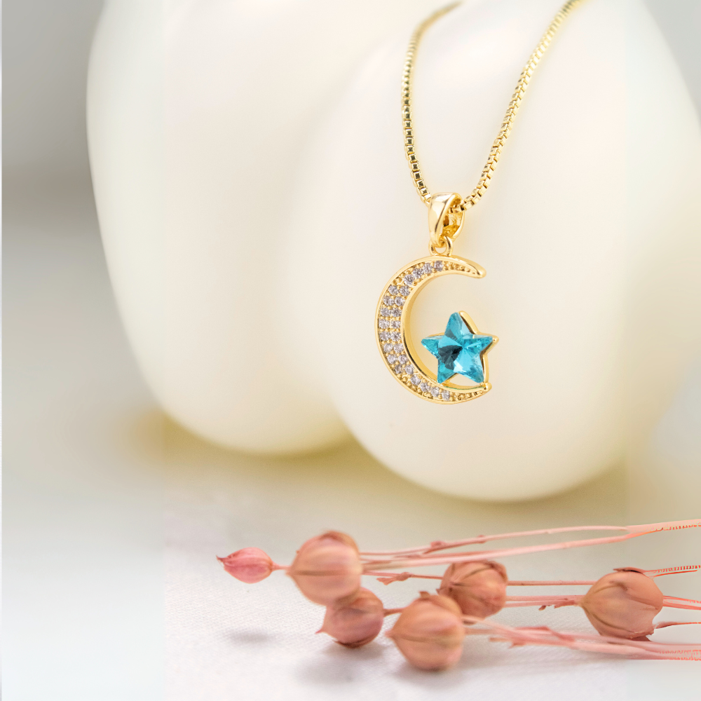 Collar Andrómeda Estrella Azul Acero