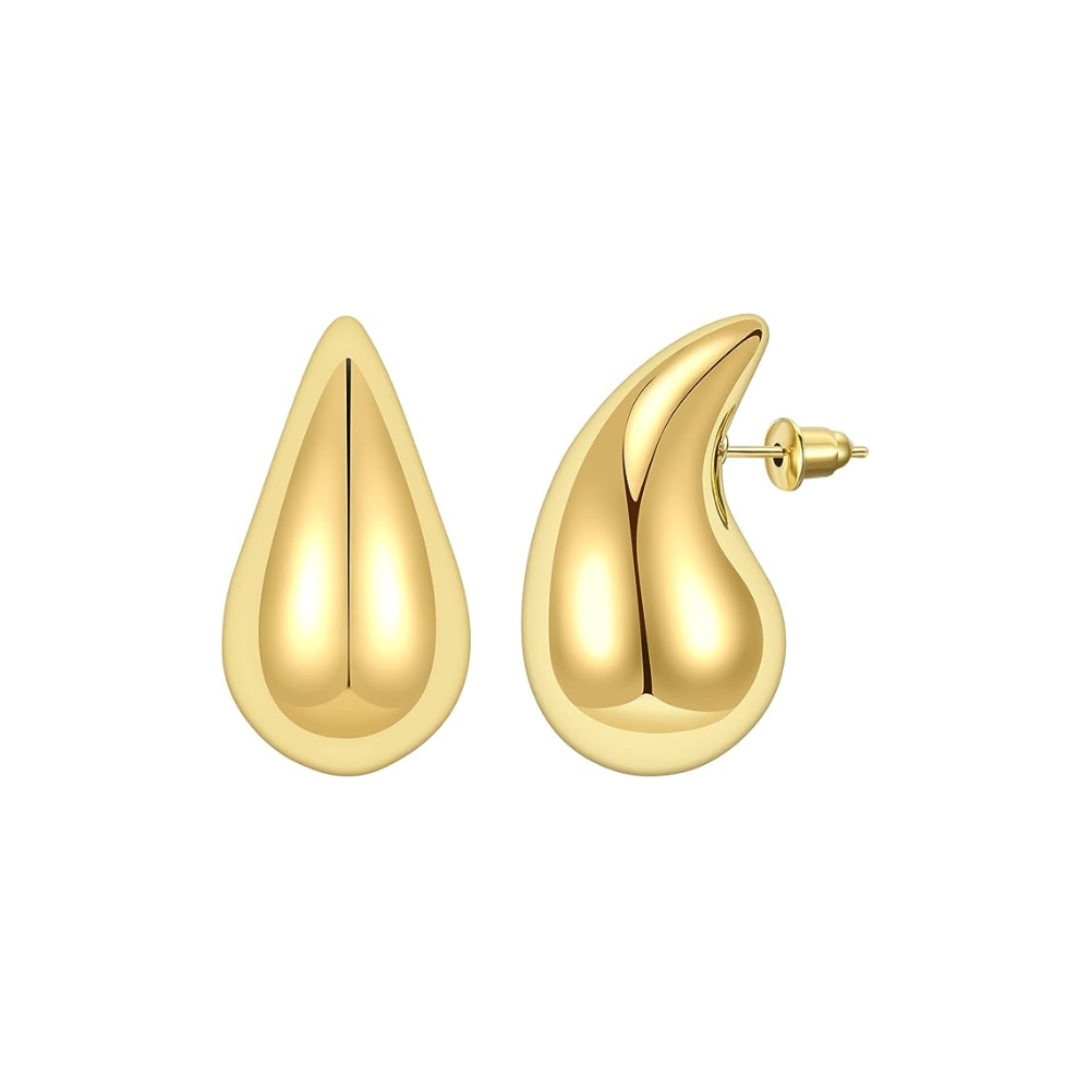 aretes de gota, aretes en tendencia, aretes dorados