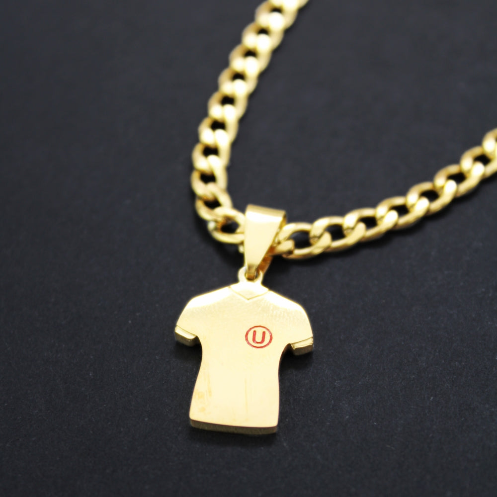collar de hombre, collar dorado de hombre, collar de equipo de futbol, collar de universitario, collar de la U, collar chunky dorado, collar dale U, collar de camiseta de futbol