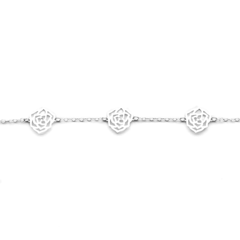 Pulsera Rosas Plateado Plata