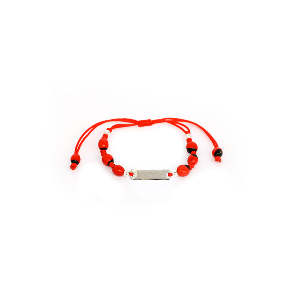 Pulsera Huayruro Plata Bebé y Niño