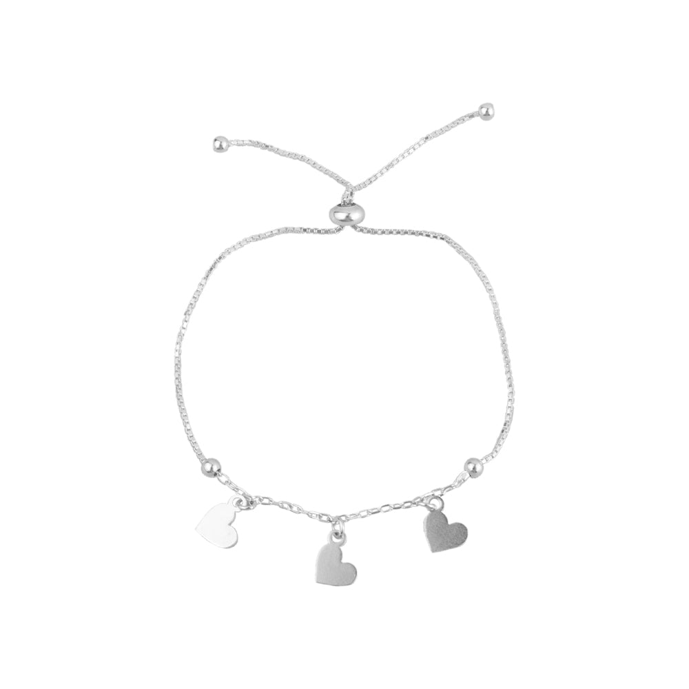 Pulsera 3 Corazones Plata