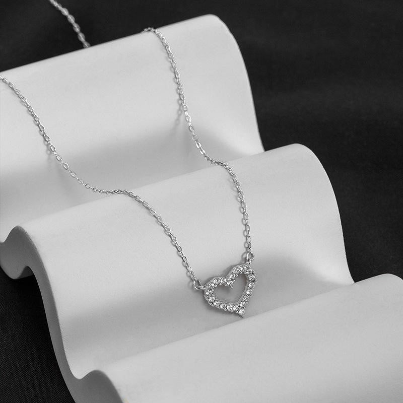 Collar Blair Corazón Con Circones Plata
