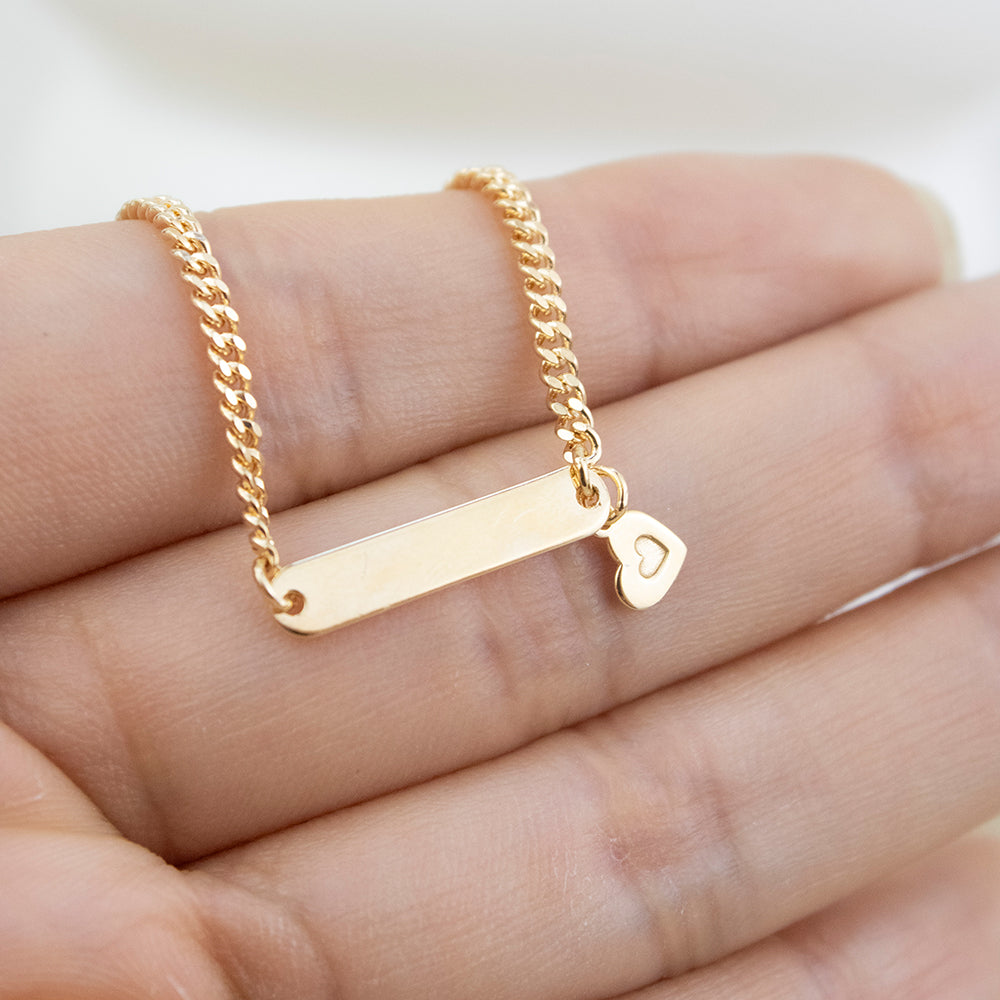 Pulsera para niños Corazones Plata Bañada en Oro