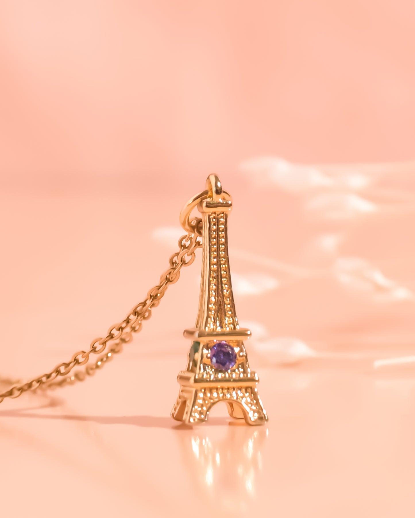 collar de torre eiffel, dije de viaje, collar dorado