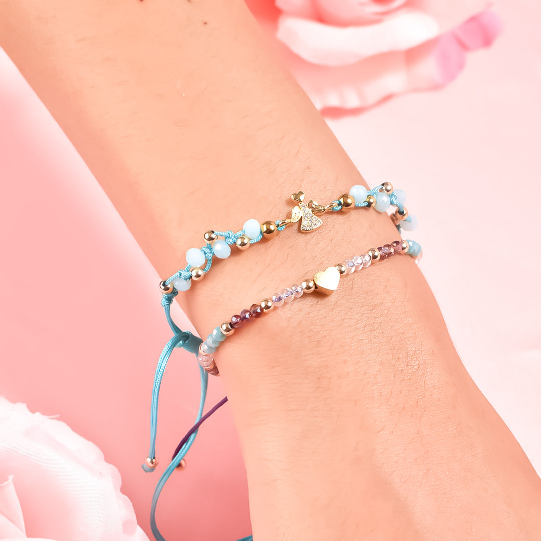 pulsera de hilo regulable, pulsera regulable, pulsera con dije angel