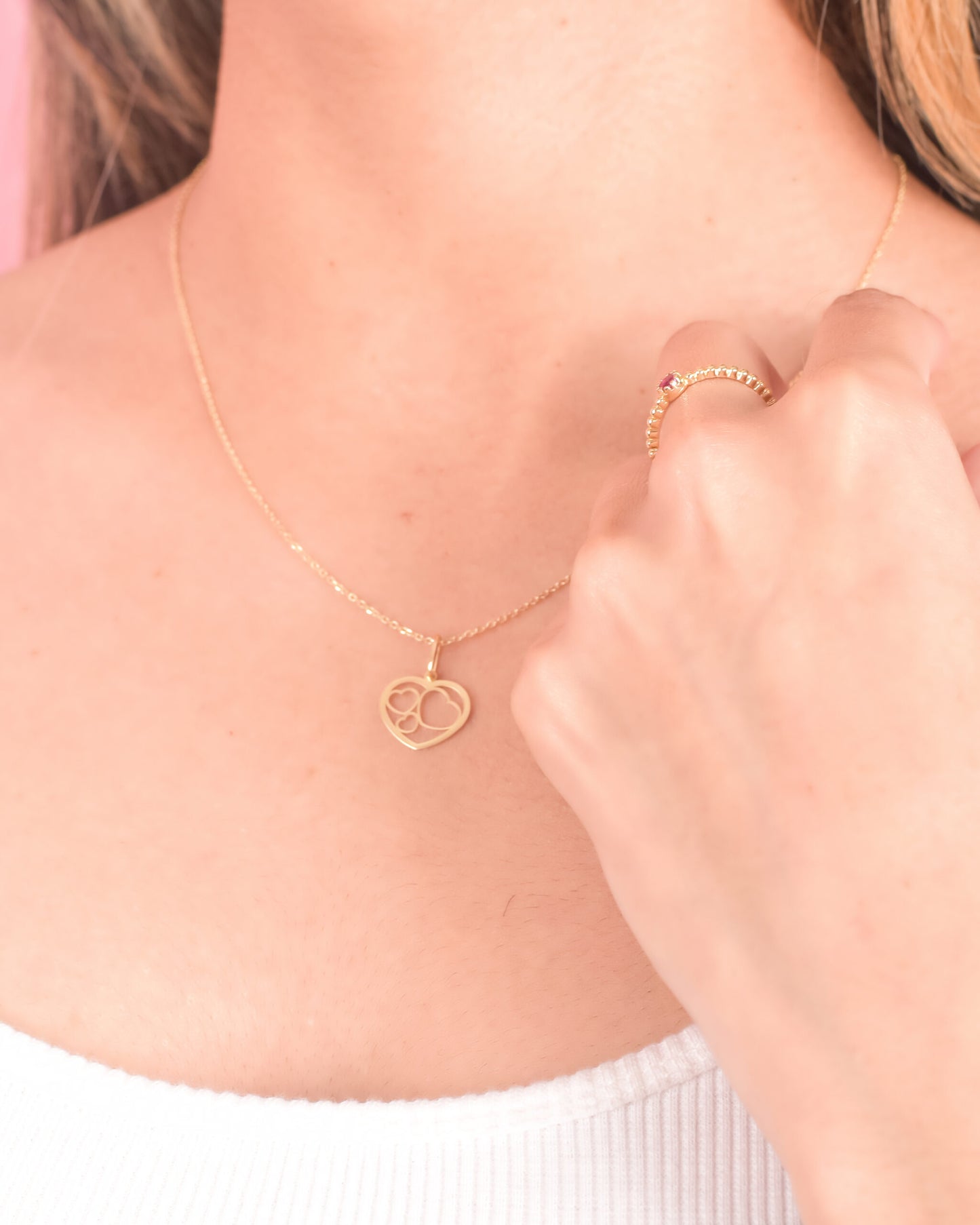 Dije Tres Corazones Oro 18k