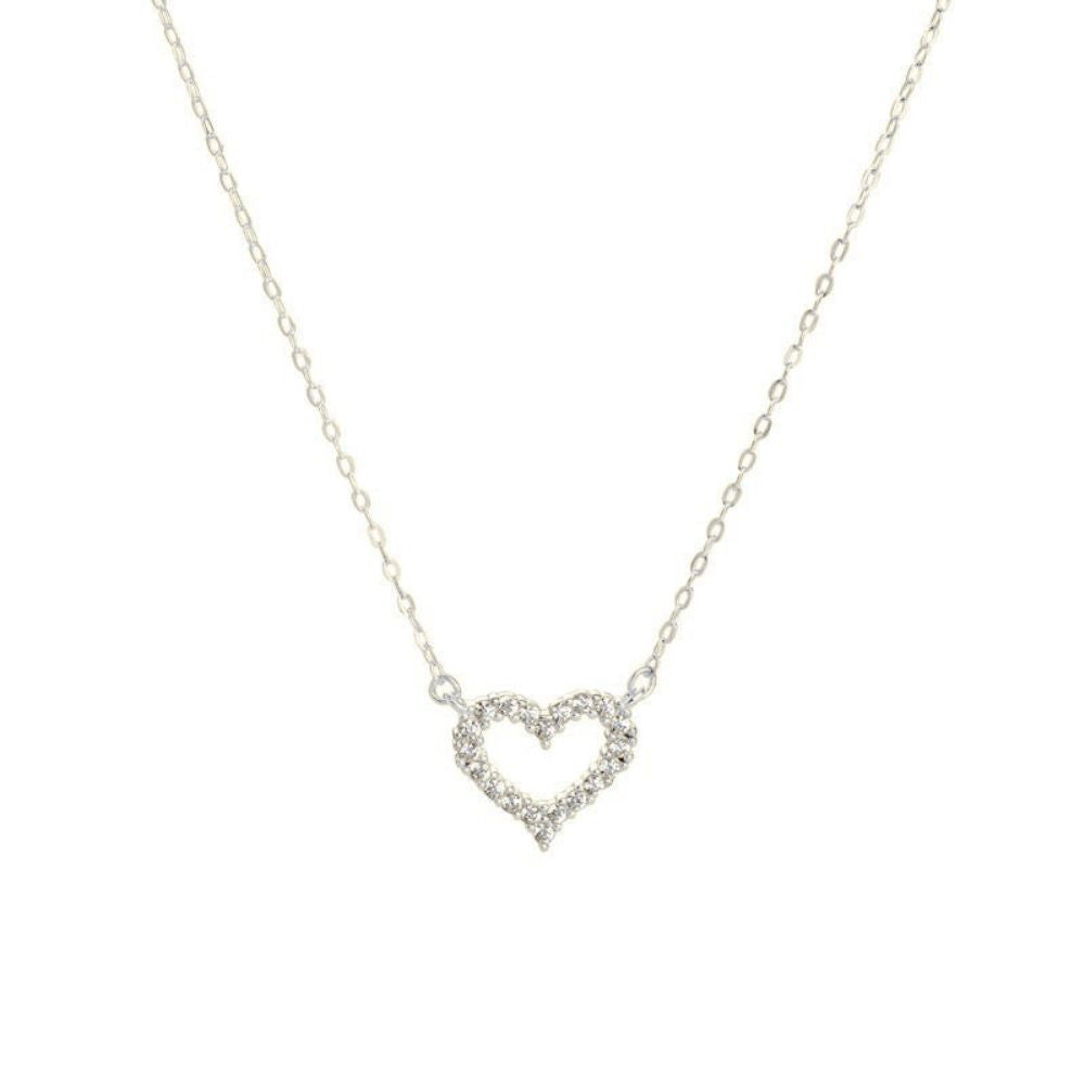 Collar Blair Corazón Con Circones Plata