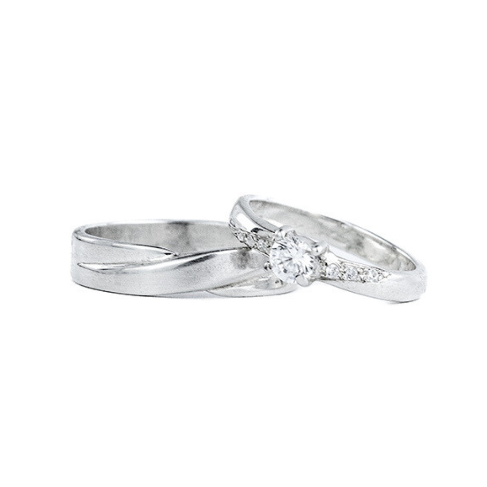 Set Anillos Promesa Only You Plata