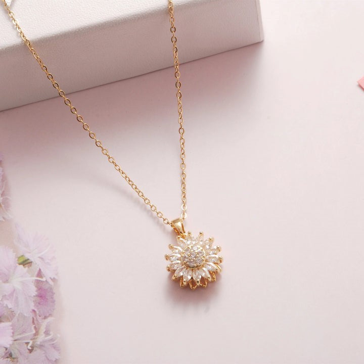 collar de girasol giratorio, collar de girasol, collar antiestrés , collar anti ansiedad, collar giratorio