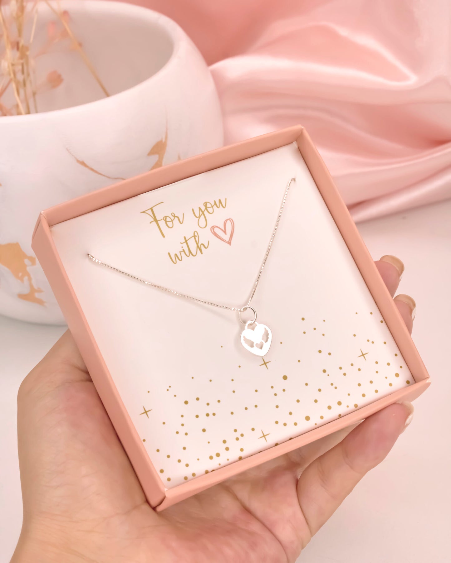 collar de plata, collar de amigas, collar de besties, collar de alas, collar de corazon