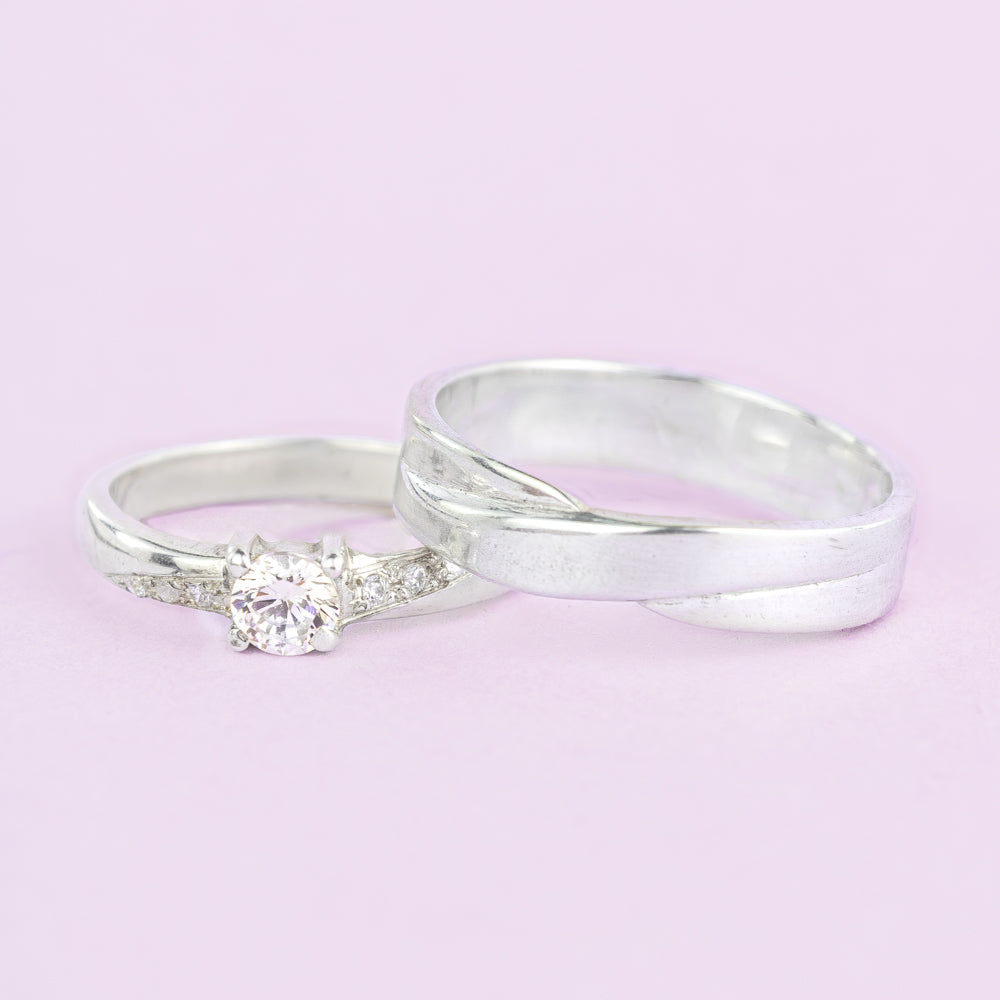 Set Anillos Promesa Only You Plata