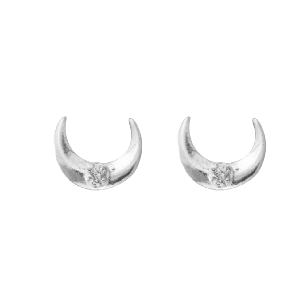 Arete Luna Plateado Plata