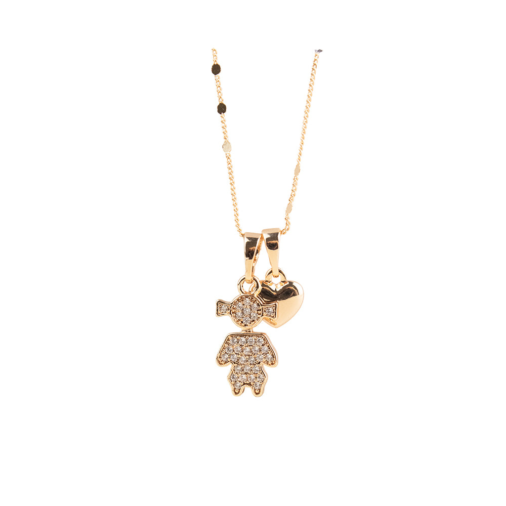 Collar Niña Corazón Rose Acero