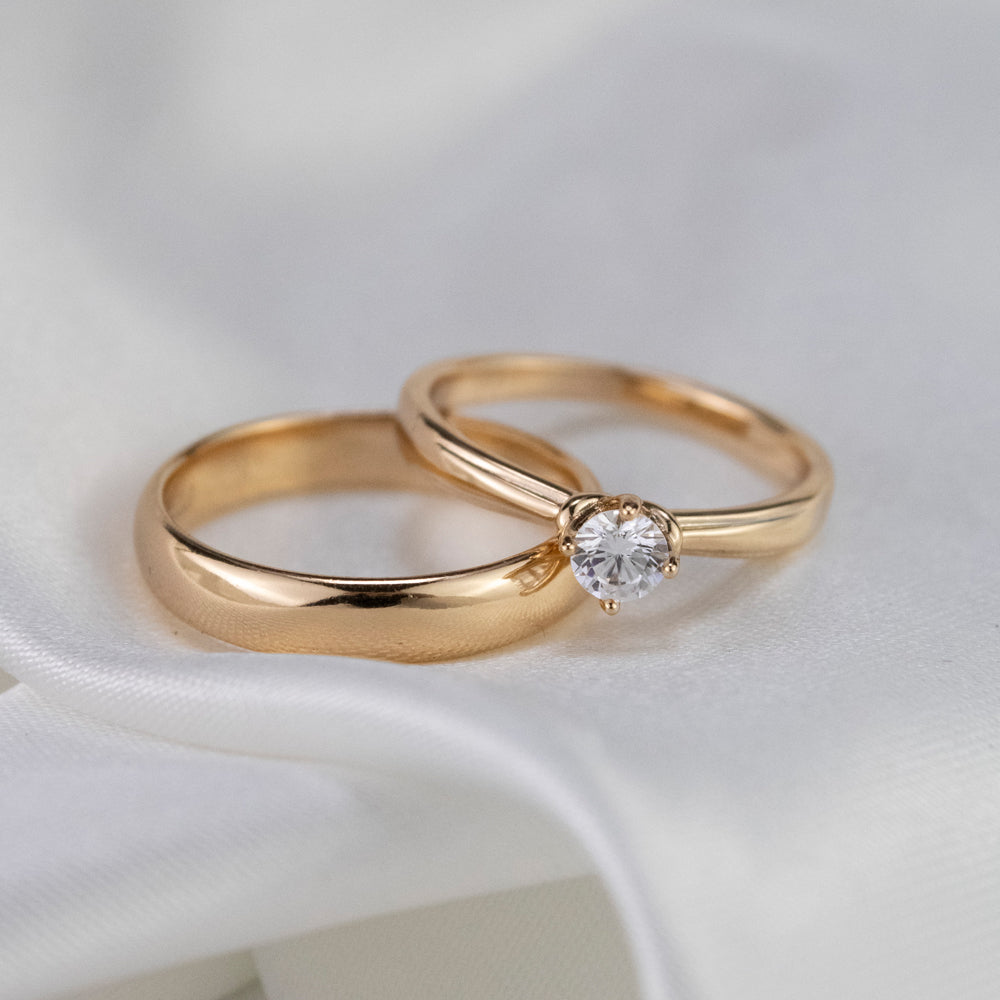 anillos de pareja dorado, anillo de compromiso dorado, anillos dorados, anillos con piedra