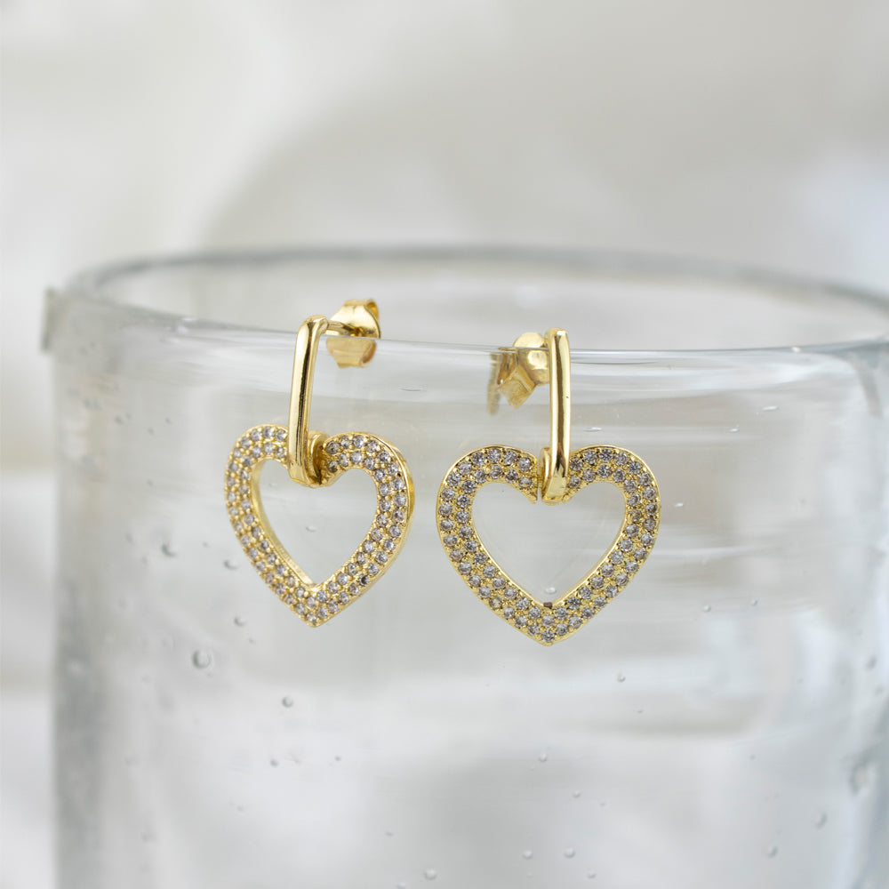 Arete Corazón Tina Dorado Acero