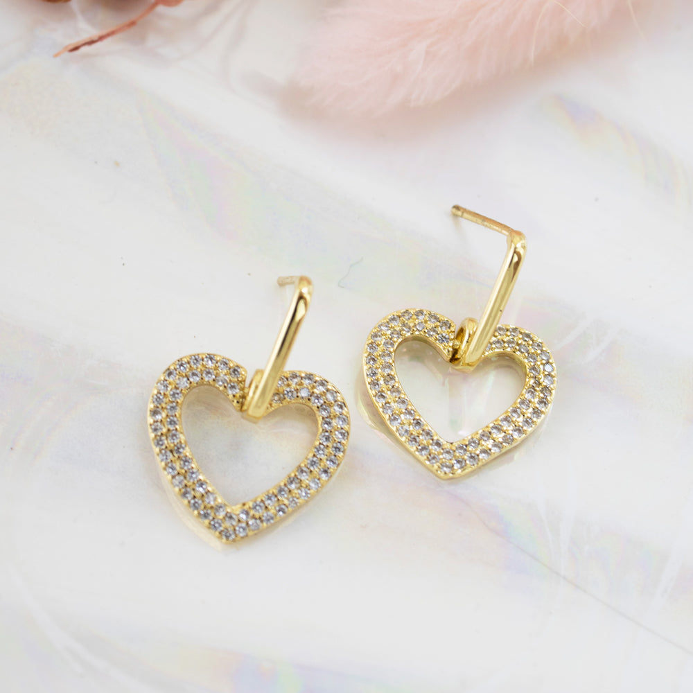 Arete Corazón Tina Dorado Acero