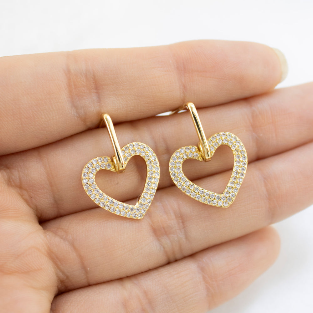 Arete Corazón Tina Dorado Acero
