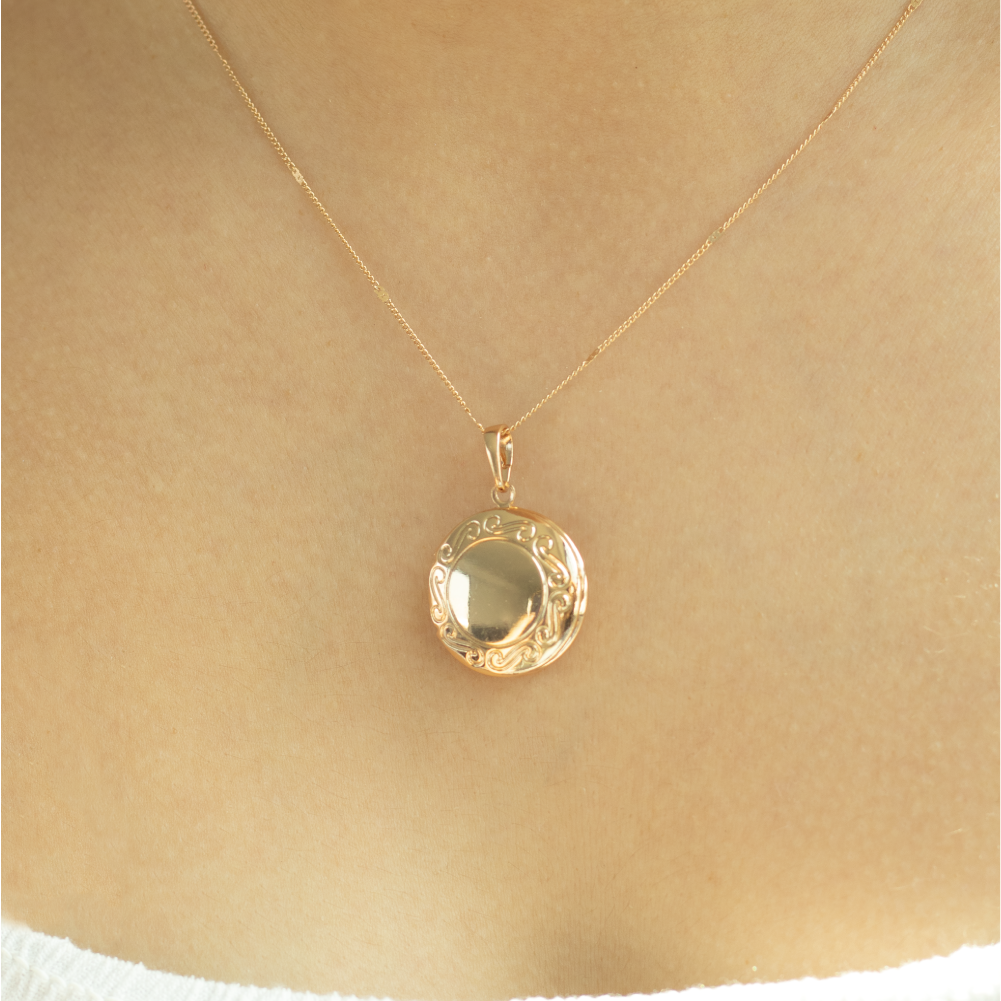 collar relicario circular, collar de redondo, collar para poner fotos, collar dorado