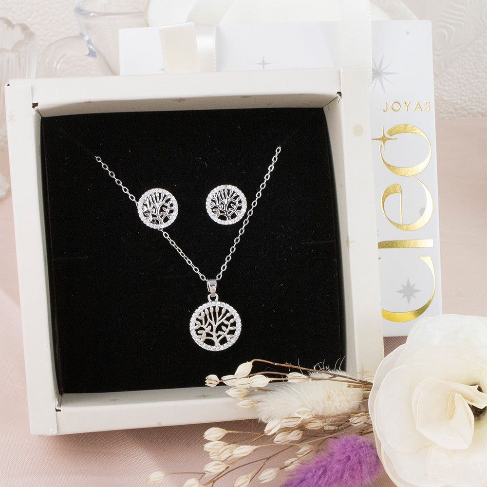 Set Arbol de Prosperidad Plateado Acero