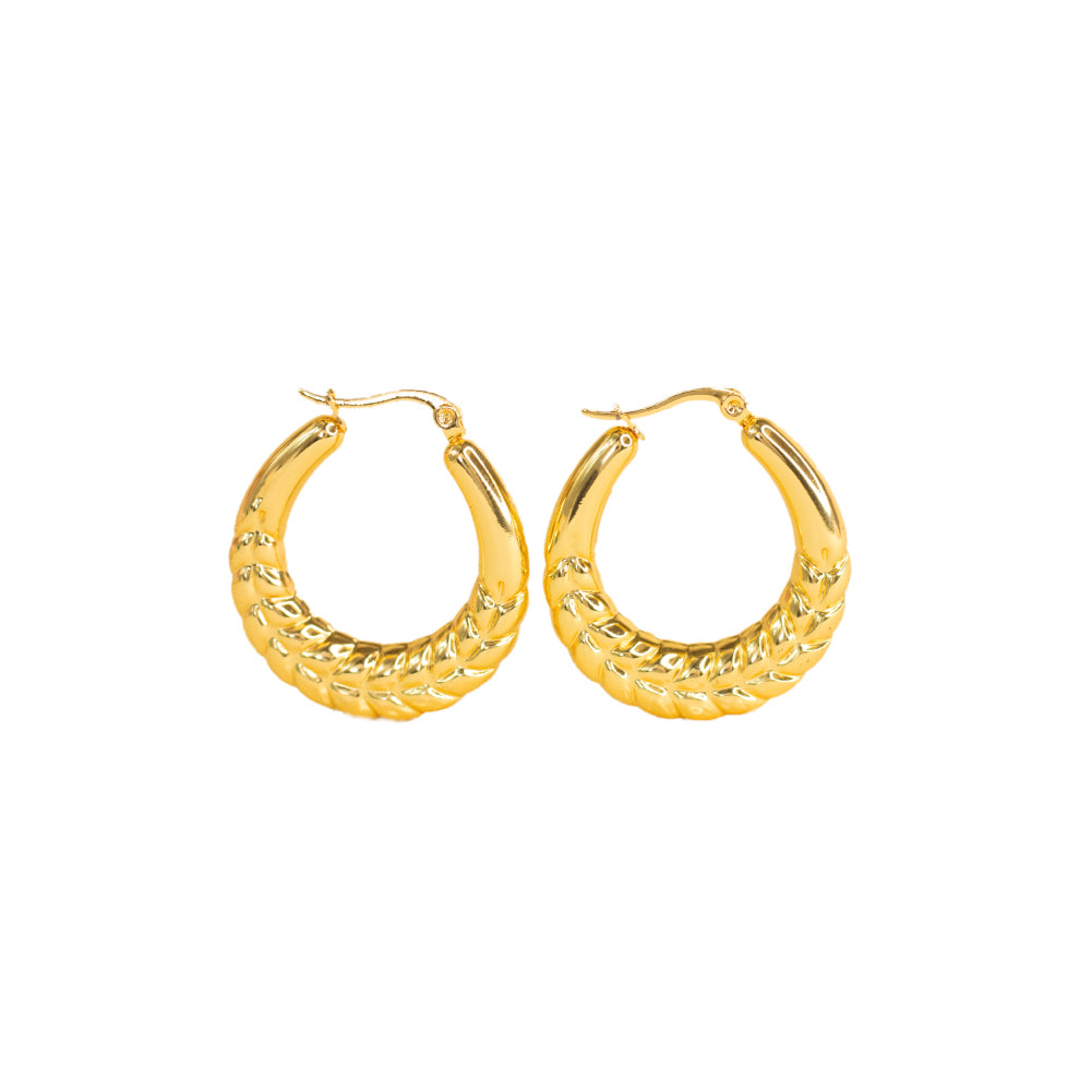 argollas dorada chunky, pendientes doradas