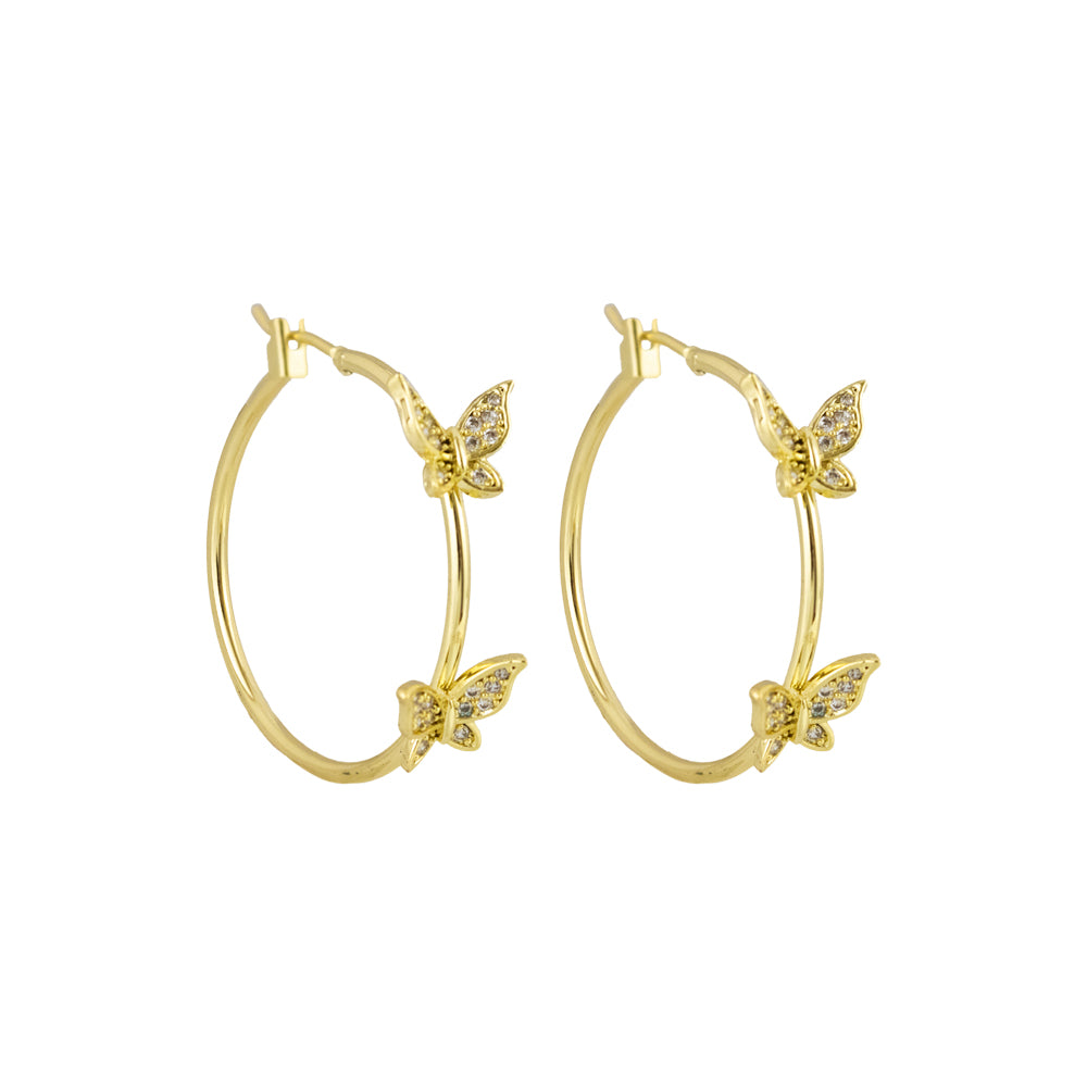 argollas doradas de mariposa, argollas de mariposa, argollas medianas, argollas de mariposa, argollas doradas