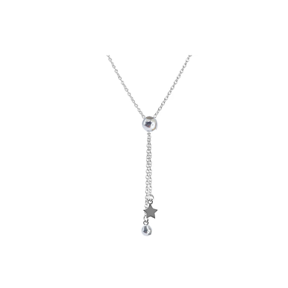 collar regulable con estrella plateado, collar en v regulable, collar en V
