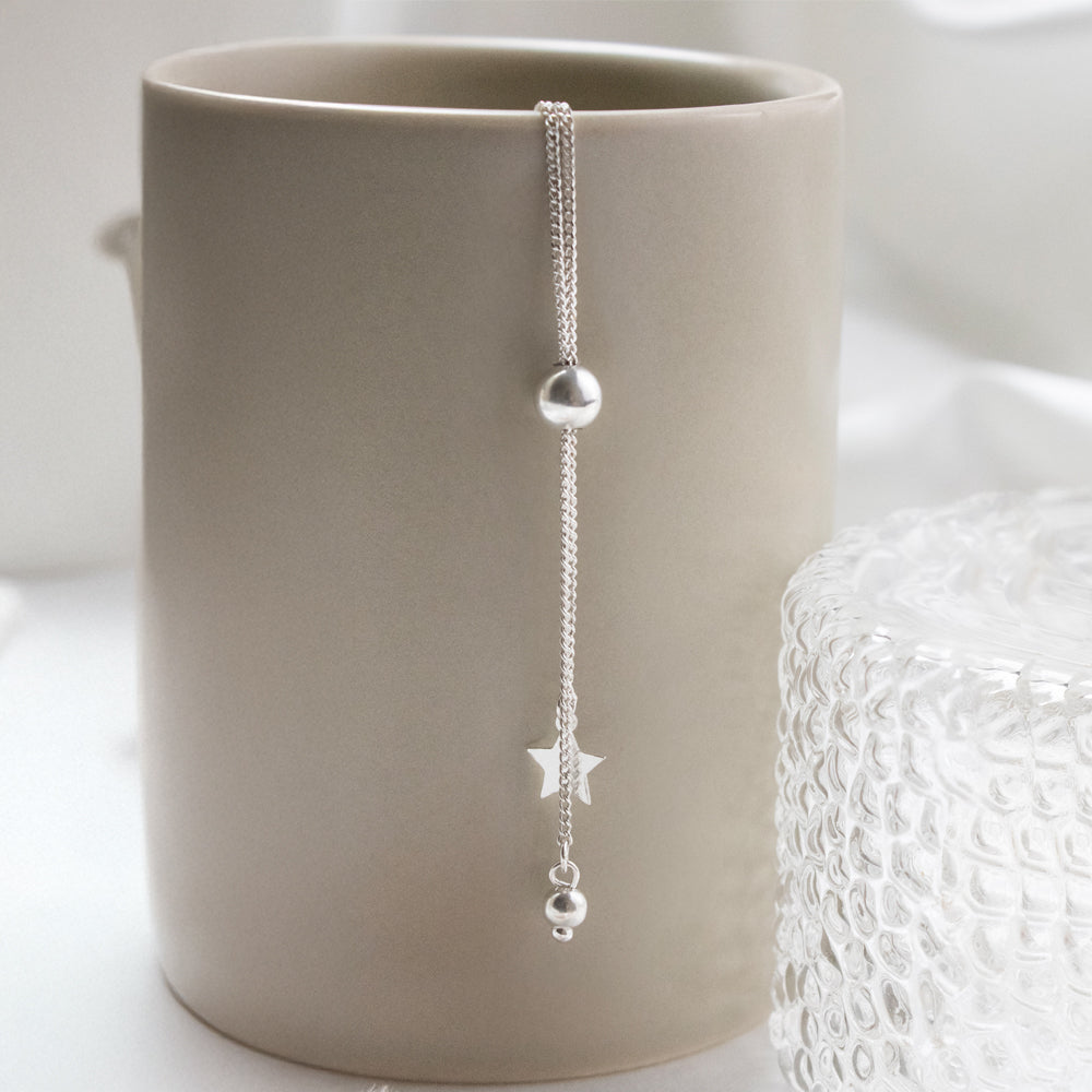 collar regulable con estrella plateado, collar en v regulable, collar en V