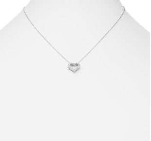 Collar Blair Corazón Con Circones Plata