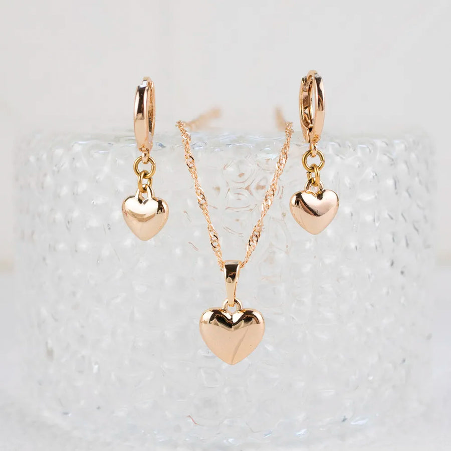 Set Corazón Bombeado Rose Acero