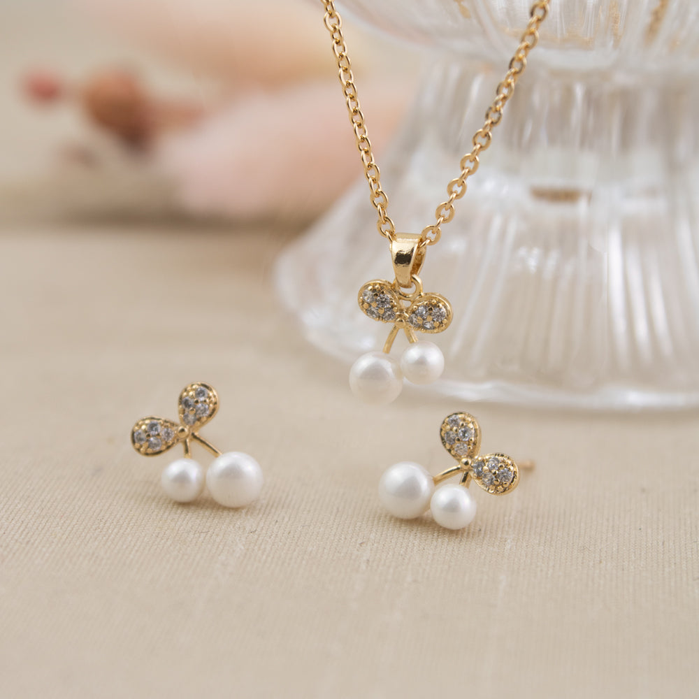 Set Cereza Perla Dorado Acero