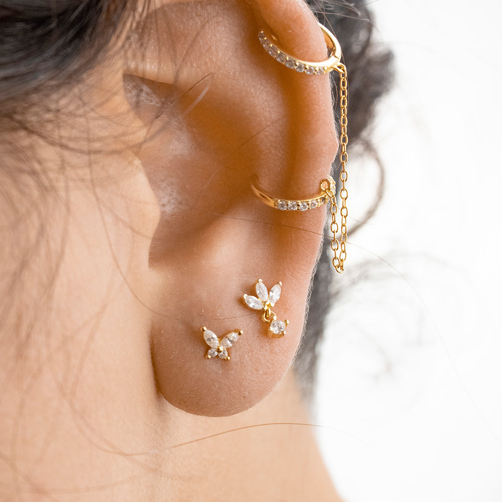 Piercing Circonia Dorado Plata