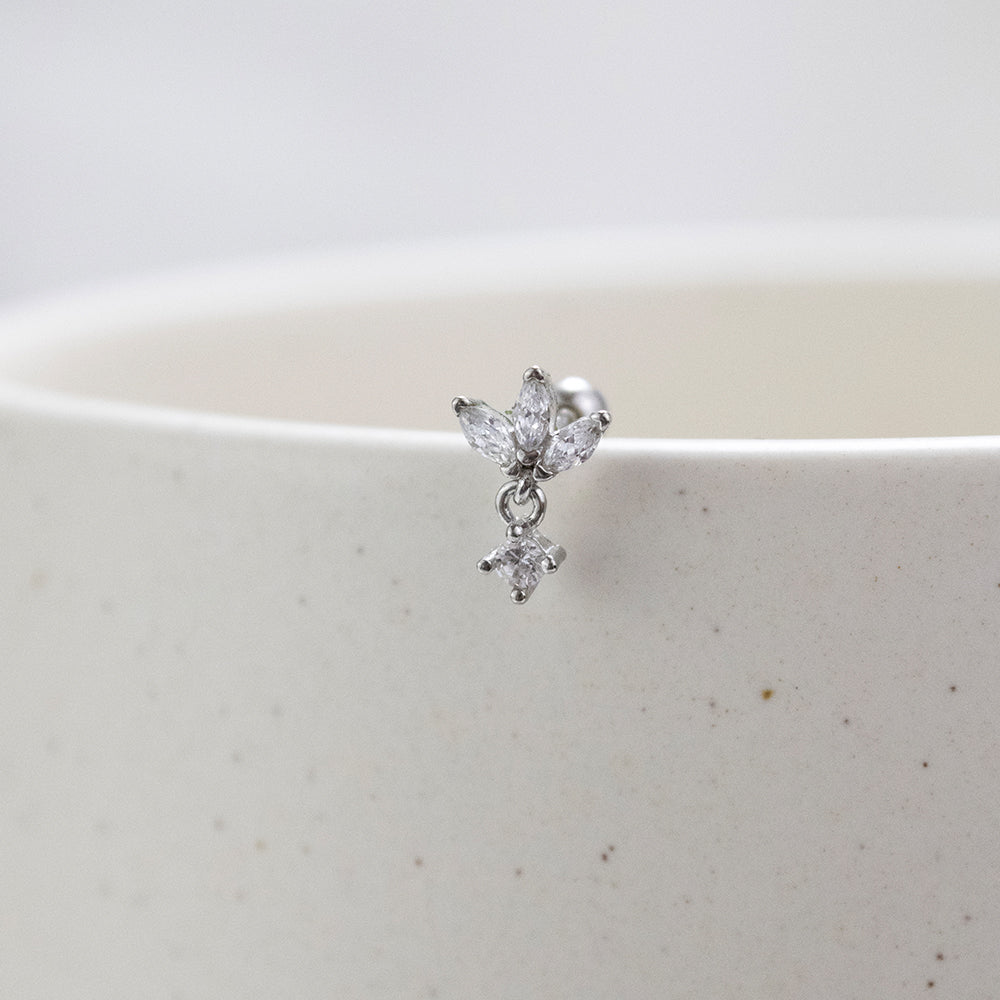 Piercing Circonia Plateado Plata