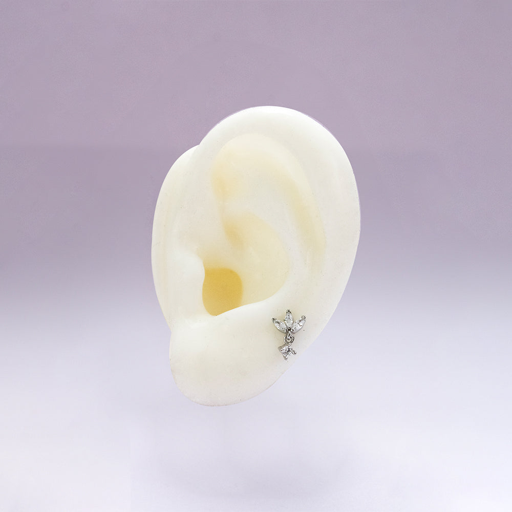 Piercing Circonia Plateado Plata
