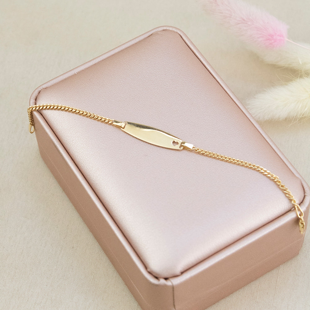 Pulsera para niños Corazón Plata Bañada en Oro