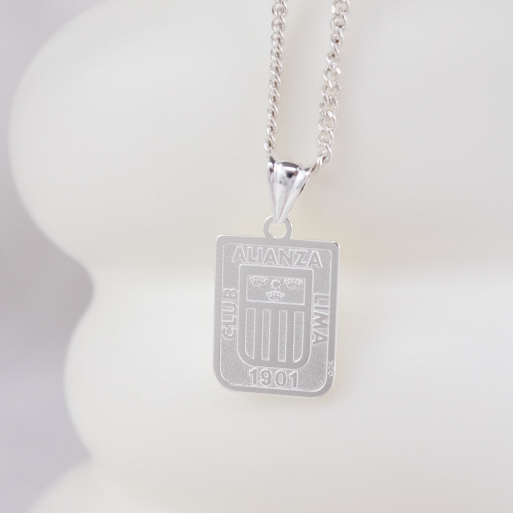 Collar Alianza Lima Escudo Plateado Plata
