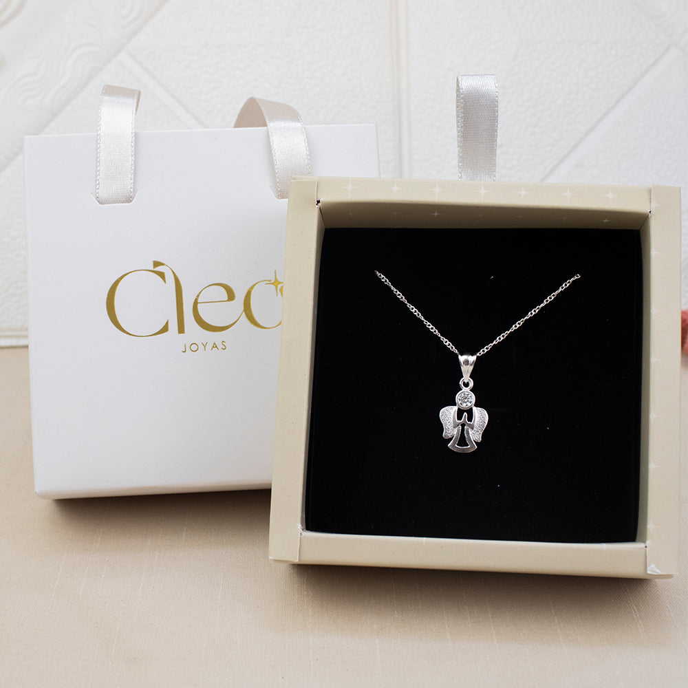Collar Angel Comunión Plata