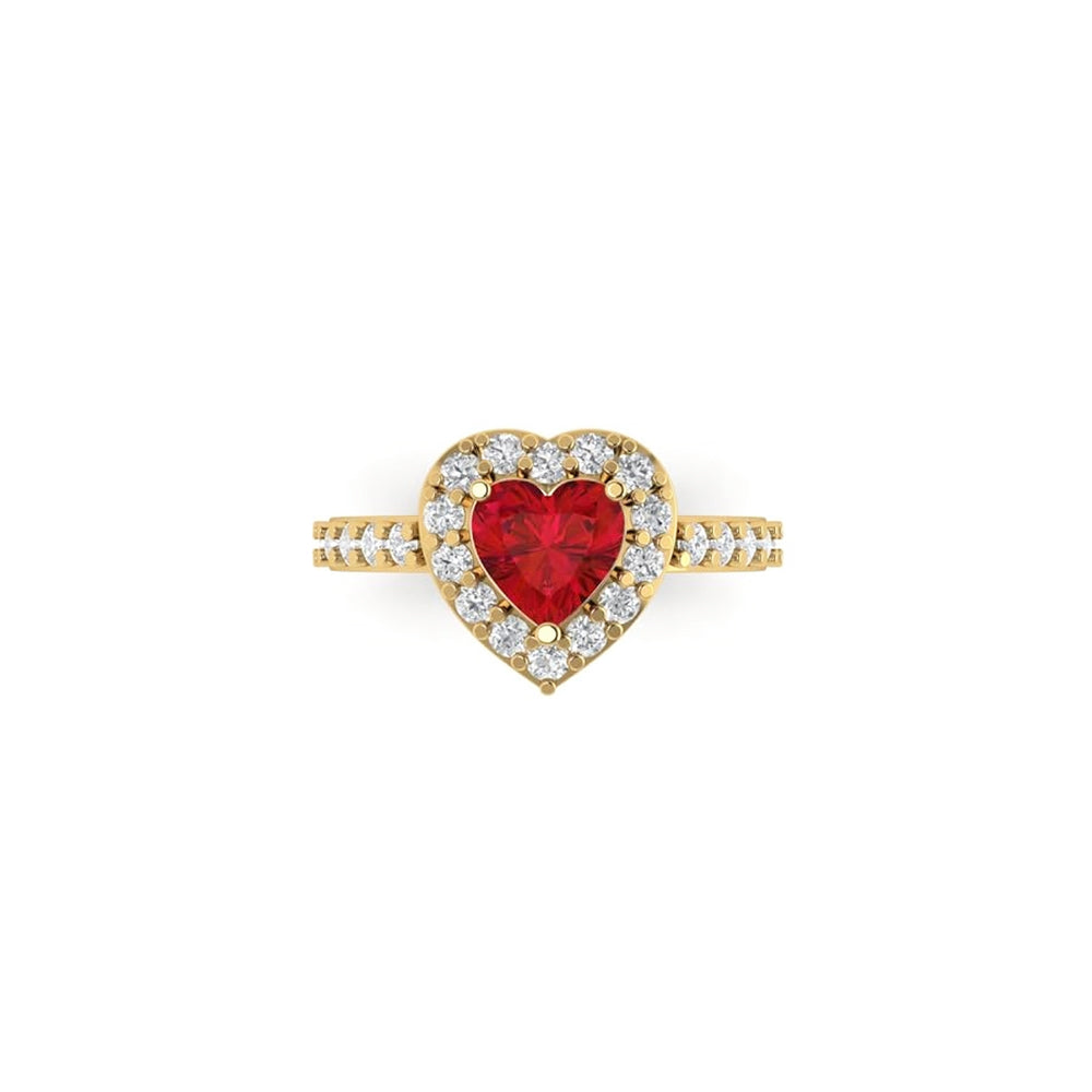 Anillo Corazón Divine Rojo Regulable Acero Dorado