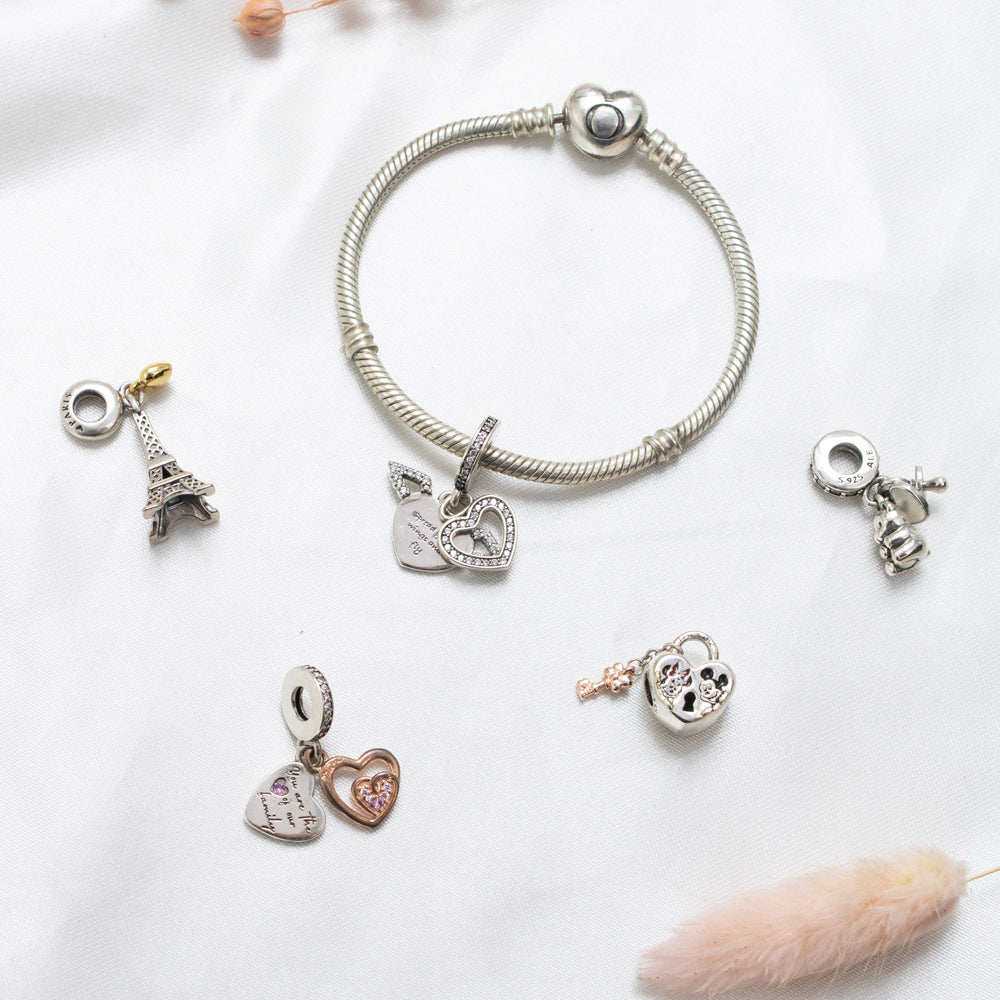 dijes tipo pandora, charms, dijes para pulsera, dijes plateados