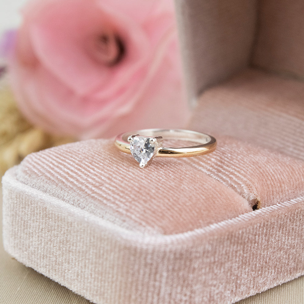 Anillo Corazón de Plata Laminado en Oro