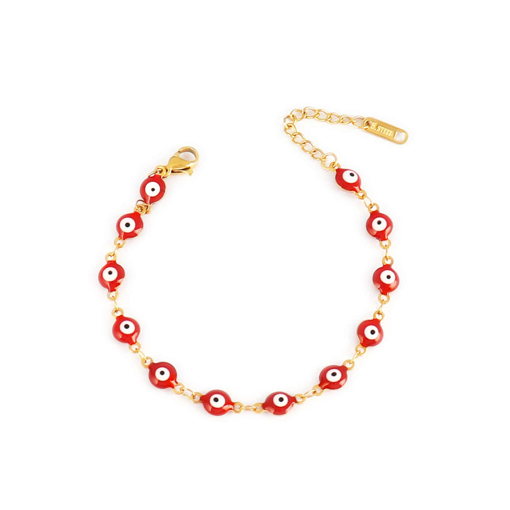 Pulsera Ojo turco Rojo Acero