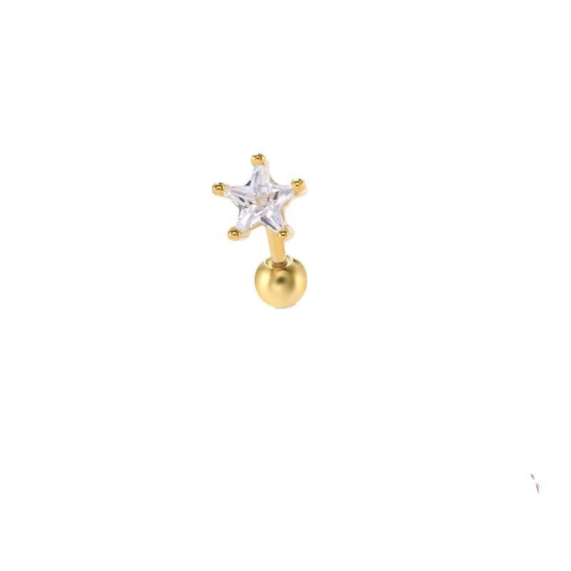 piercing de plata, piercing de estrellas, piercing con piedra, piercing dorado, piercing con baño de oro