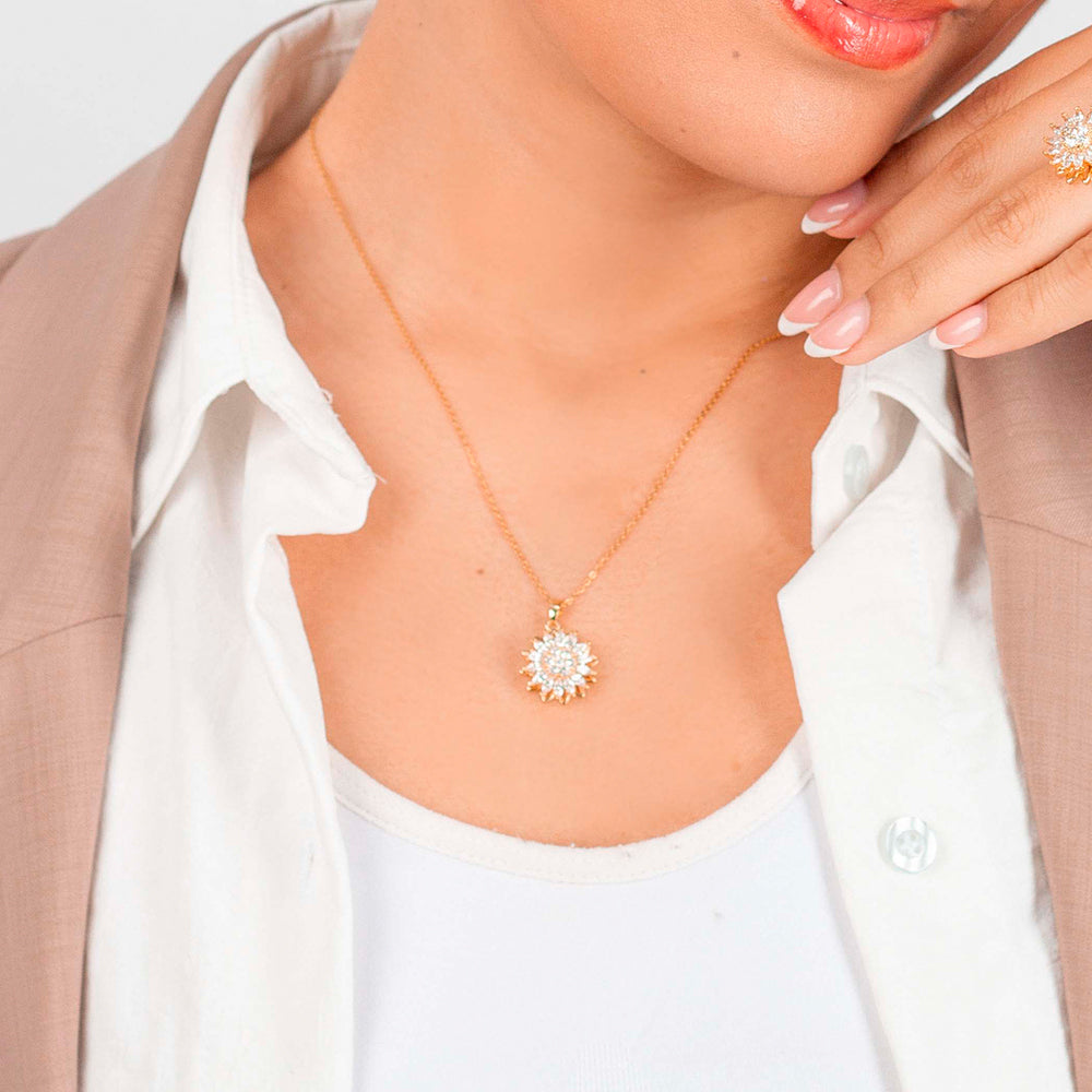 Collar Girasol Giratorio Antiestrés con Estuche