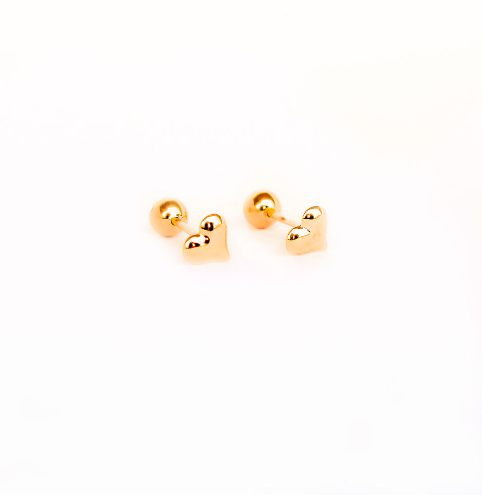 Arete Abridor Corazón Oro 18k
