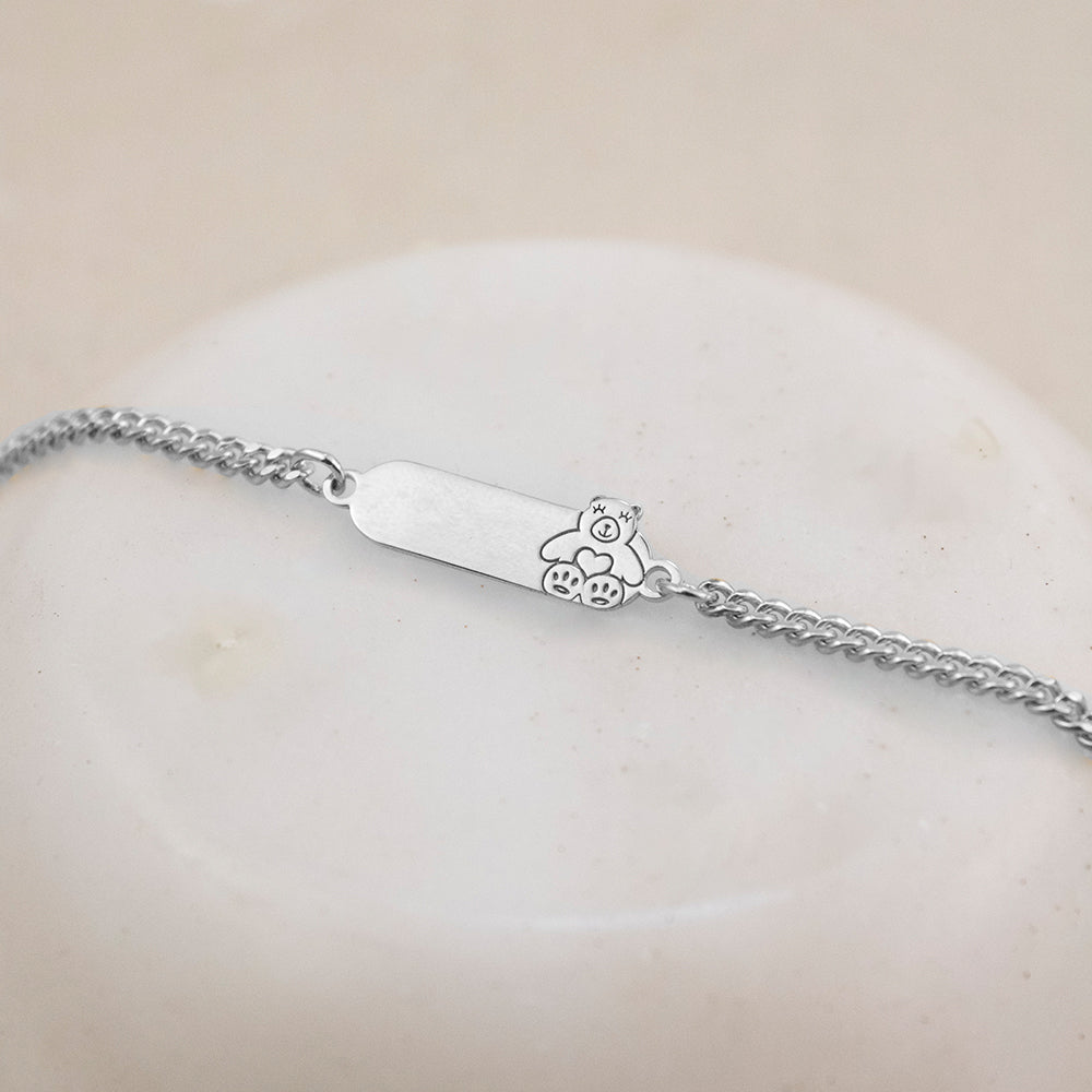 Pulsera para niña Osita Plata Bañada en Oro