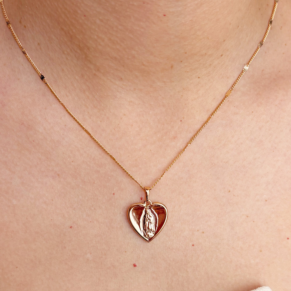 Collar Virgen de Guadalupe Rose