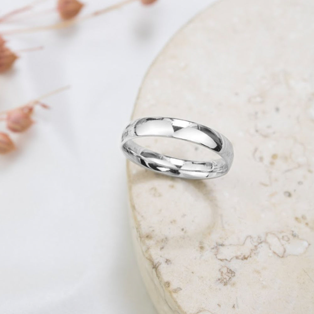 Anillo Aro Liso 950 Plateado Plata