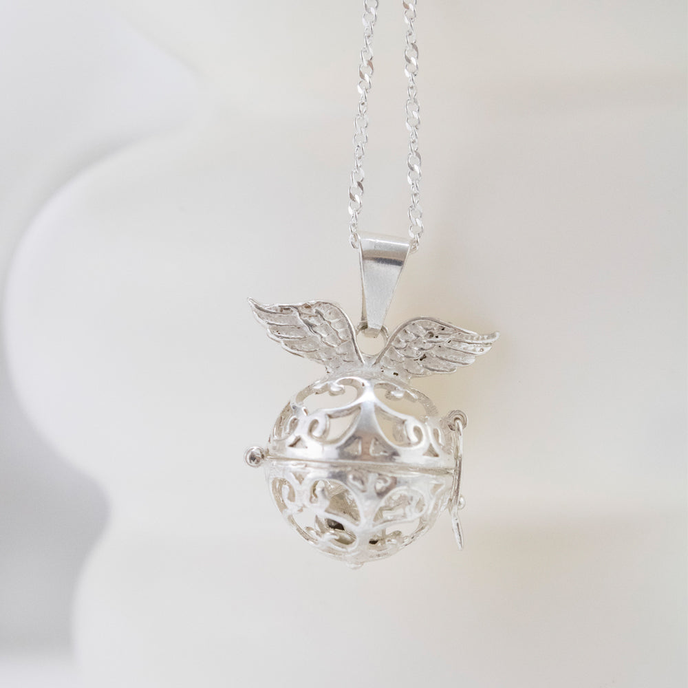 collar llamador de angeles plateado plata, collar con sonido, collar plateado, collar llamador, collar simbolico