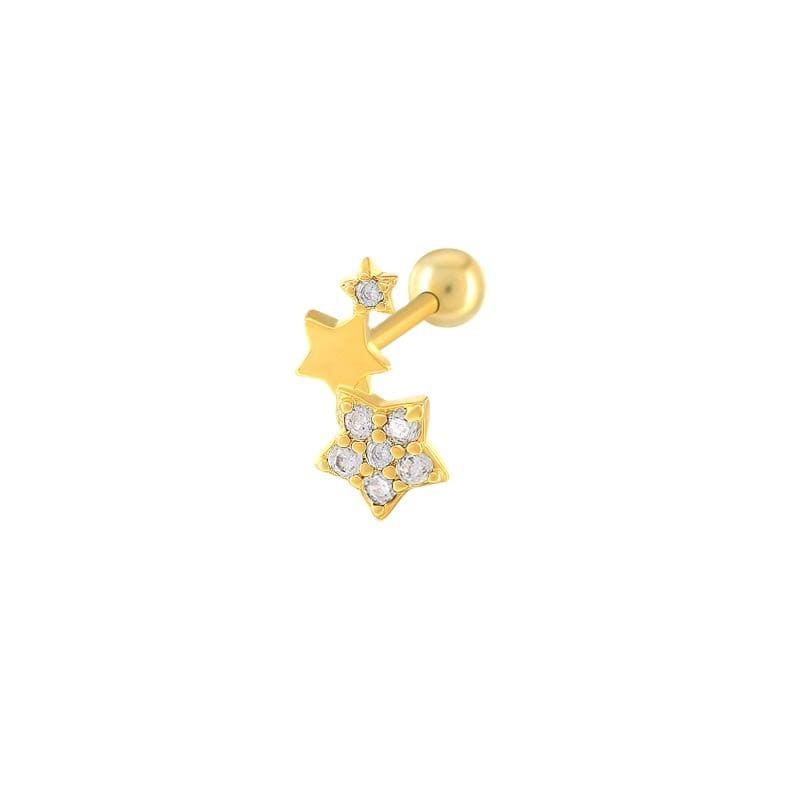 piercing de plata, piercing de estrellas, piercing con piedra, piercing dorado, piercing con baño de oro
